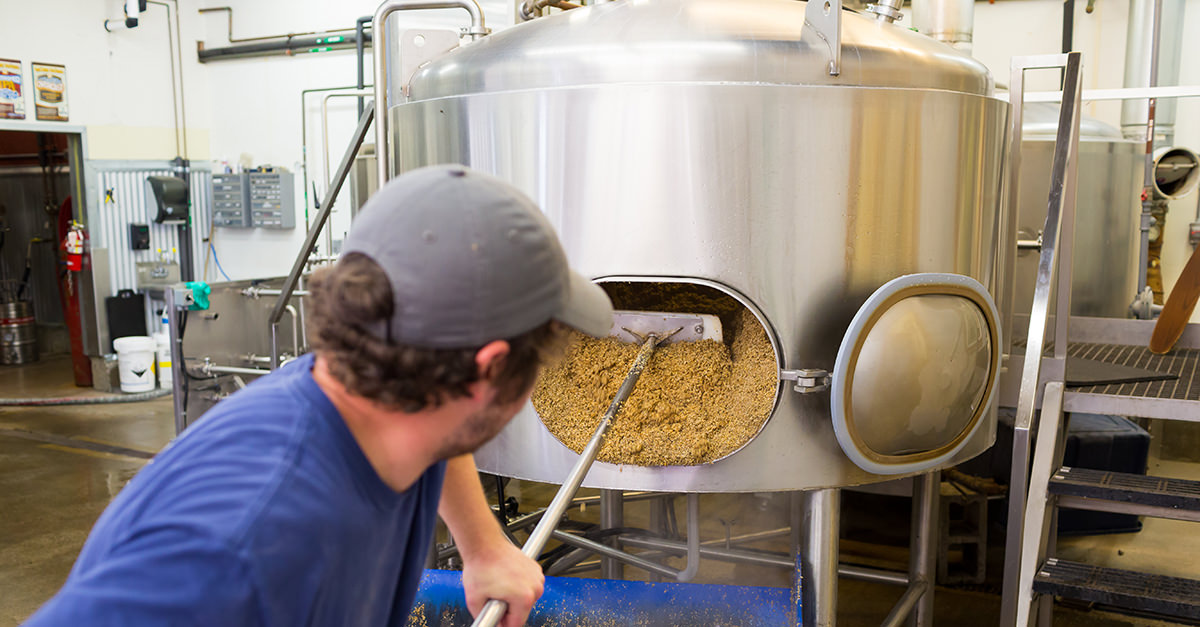 Man brewing barley
